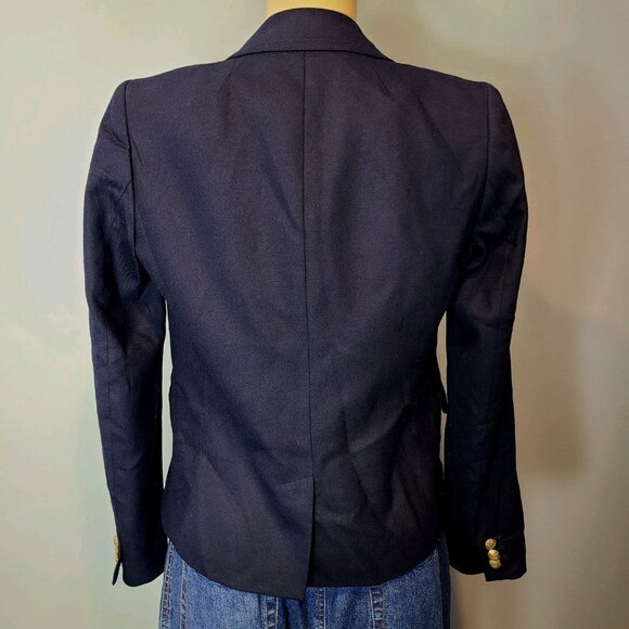 J.CREW Schoolboy Blazer Sz 4 Navy Blue NEW Career Preppy Wool Old Money Heritage - Picture 6 of 10